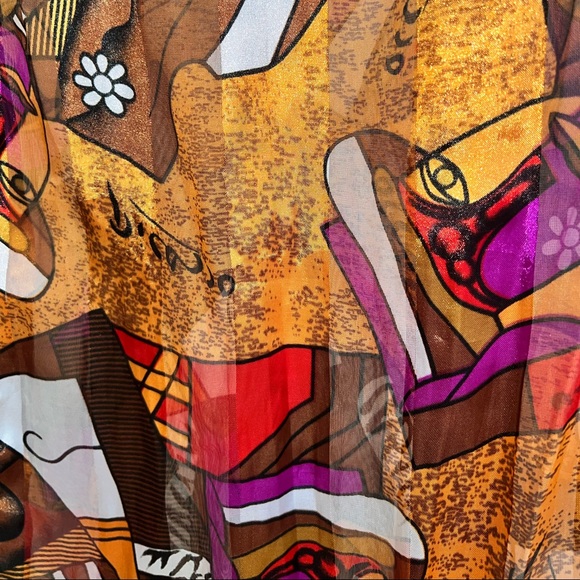 Cubism Surrealism Picasso Vintage Scarf - Picture 6 of 12